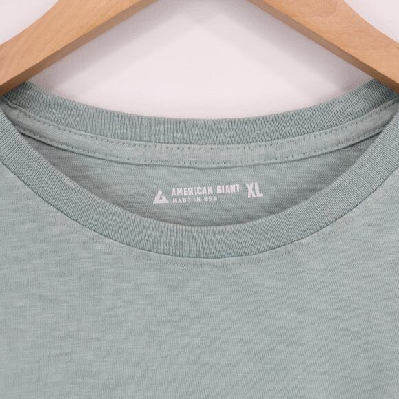 American Giant Men's Premium Slub Crew Tee Green Milieu Size XL NWOT - Picture 4 of 7